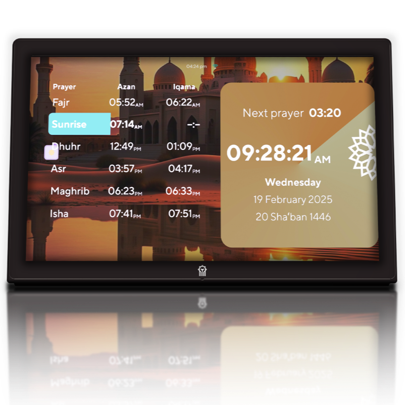 Arkaani Hub Prayer times clock