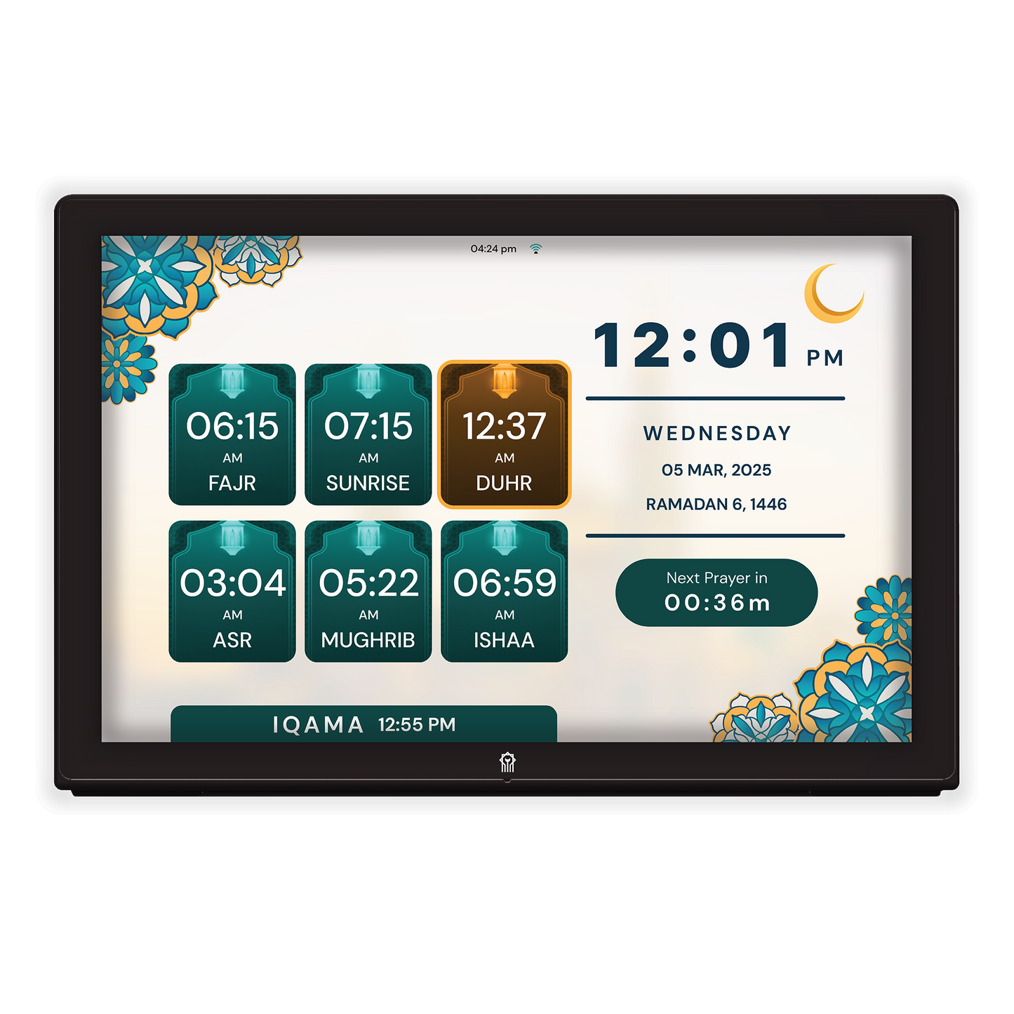 Arkaani Hub - Prayer Times Clock